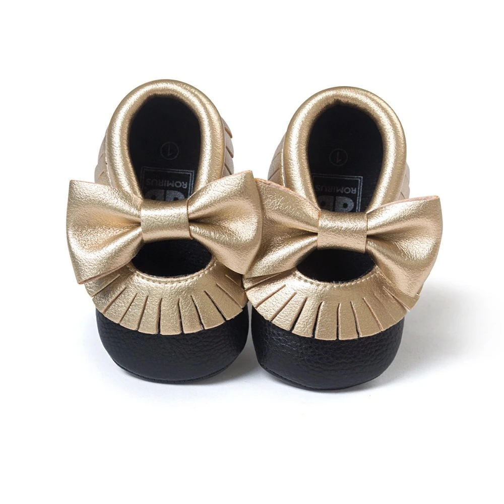 NOVEDAD DE 2016! mocasines de bebé ROMIRUS de 12 Colores hechos a mano, zapatos de bebé fondo suave con nudo de mariposa, borlas, zapatos para los primeros pasos|baby prewalker shoes|prewalker shoesbaby