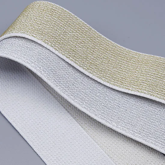 New Style 2yards 3cm Embellished Shiny Black/Silver/Golden Elastic Band