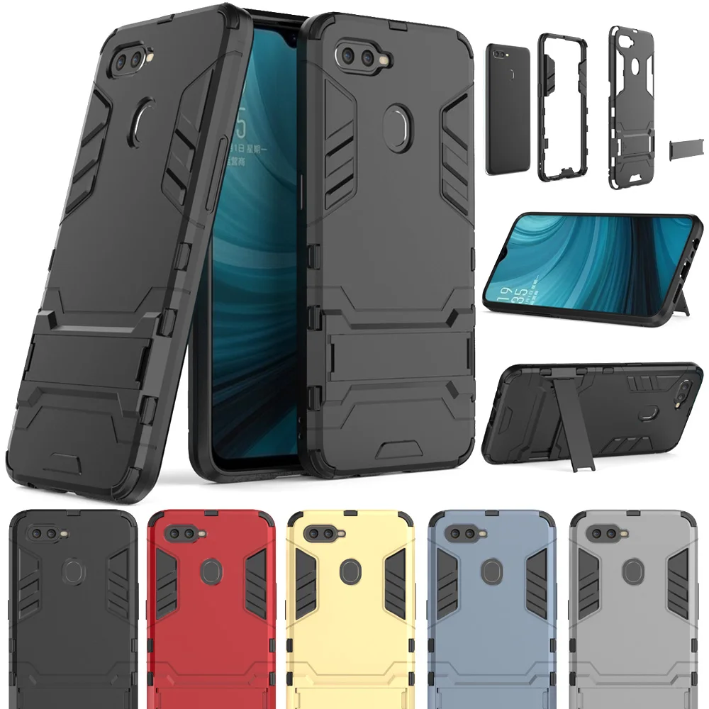 

For OPPO A7 AX7 Case Dual Layer Hybrid Armor Case With Kickstand Shockproof Protective Soft TPU Hard Back Cover For OPPO AX7 A7