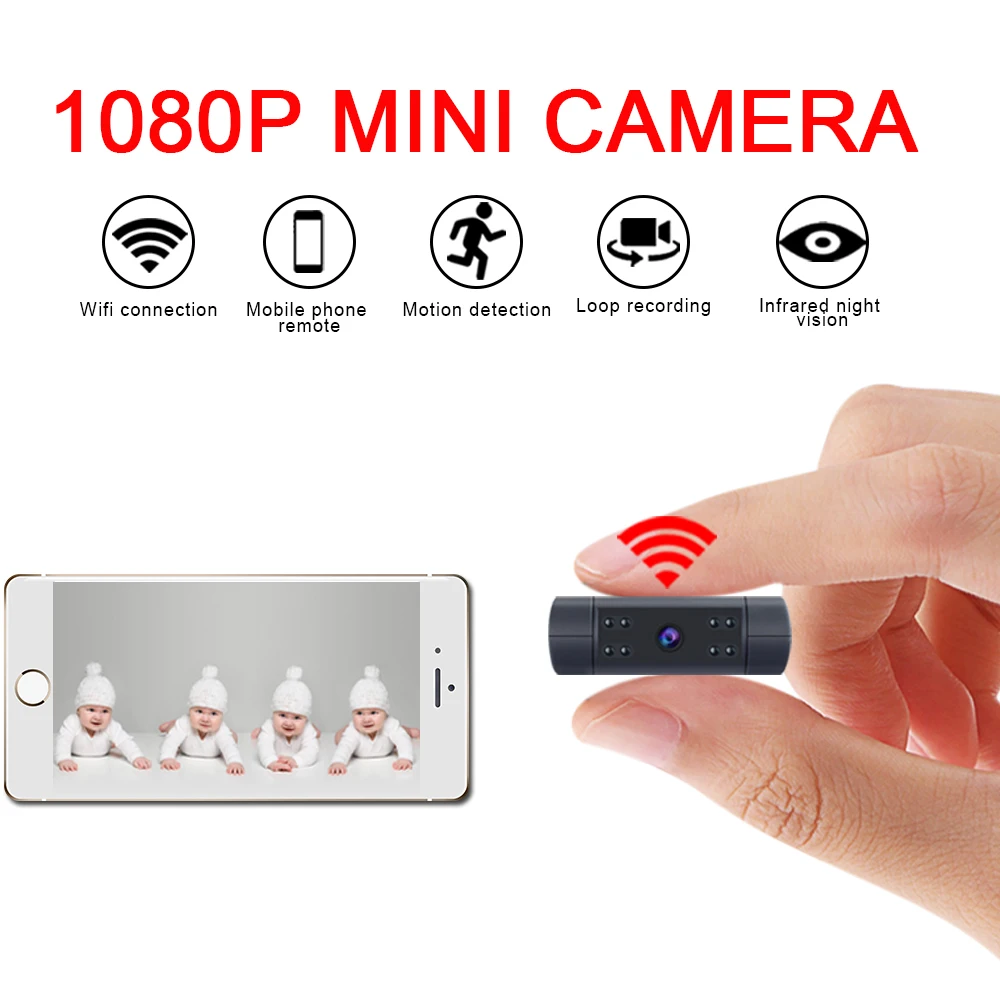 

WiFi Mini Camera Wireless 4K Ultra HD Nanny Cam degrees rotatable Lens Monitor Night Vision IP Security Surveillance Camcorder