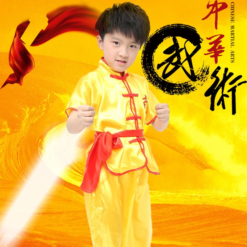 Детский костюм для тхэквондо в китайском традиционном стиле ушу, кимоно, одежда для дзюдо, костюм кунг-фу, тайцзи, форма для боевых искусств