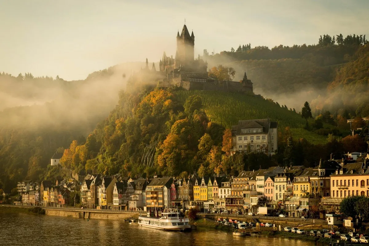 Фоторамка для украшения стен немецкий замок Cochem в тумане 169PFJ | Дом и сад