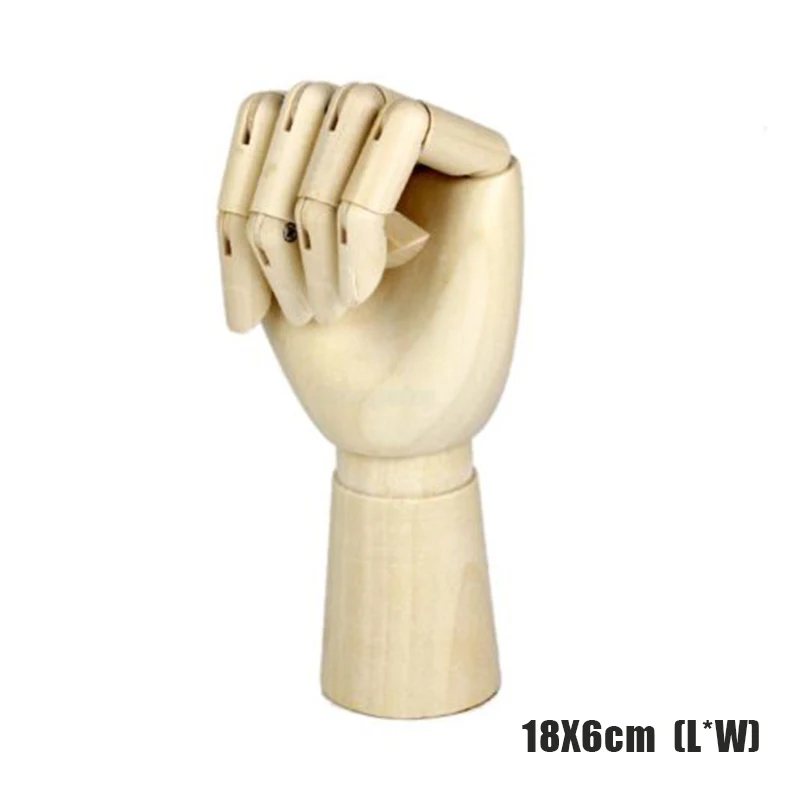 

18X6cm Wooden Left Hand Artist Model Articulated Gift Art Alternatives Wood Drawing Manikin Sculpture Mannequin Sketching