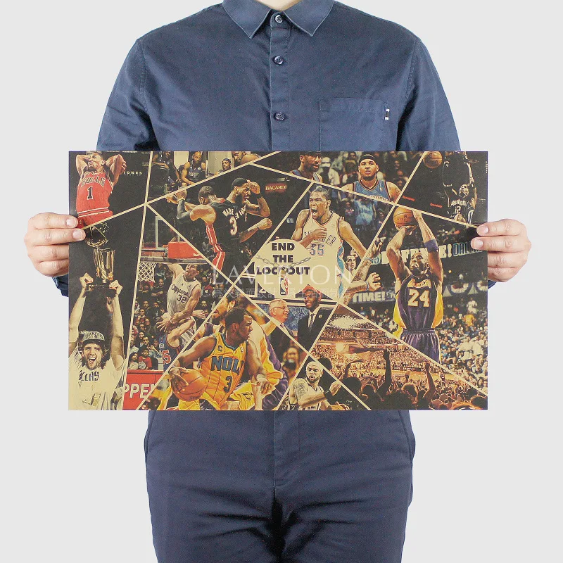 

Jordan Kobe /basketball ALL star/sport poster/kraft paper/bar poster/Retro Poster/ Wall stickers /decorative painting 51x35.5cm