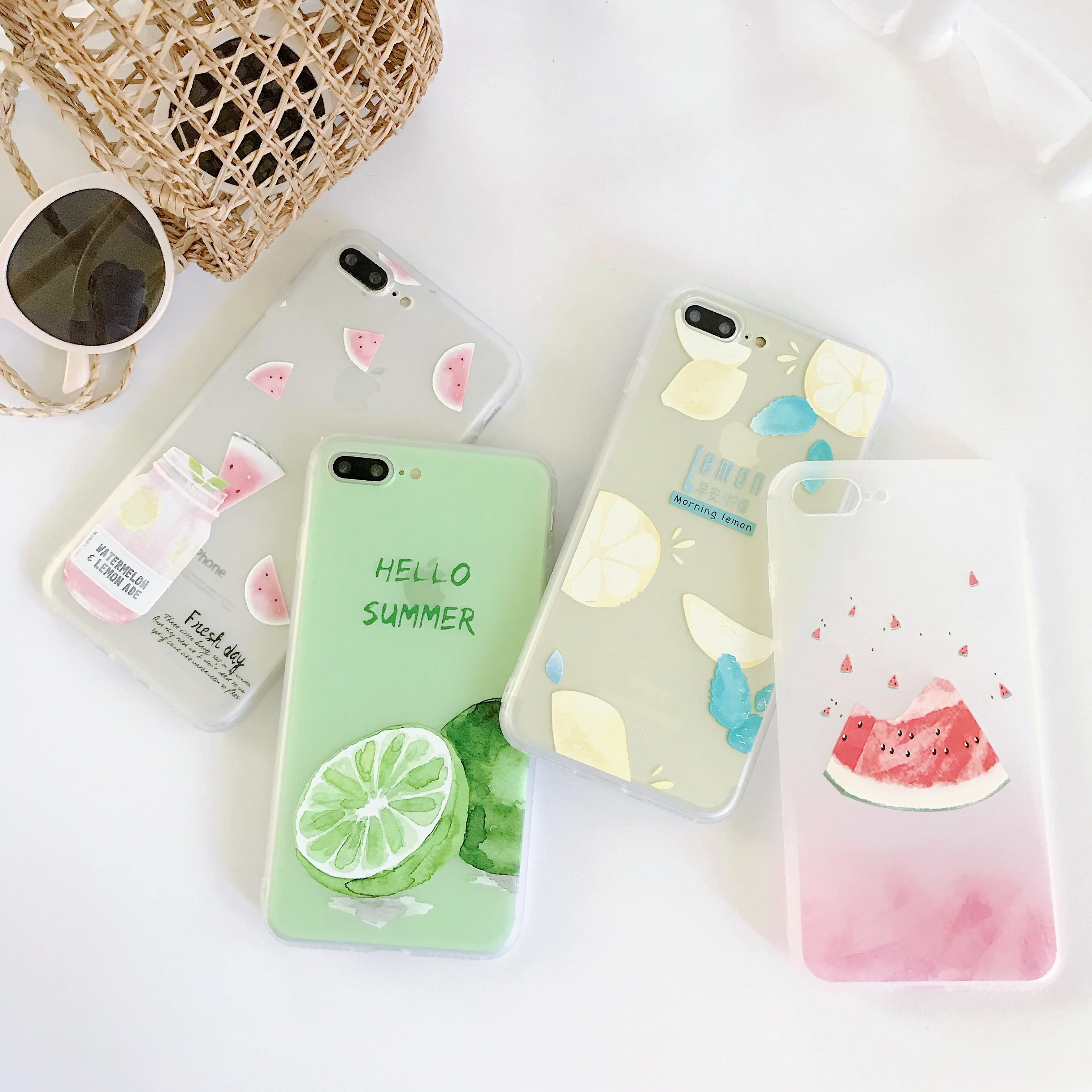 

Cute Summer Fruits Phone Cases For iPhone XS Max XR 6 6S 7 8 Plus X XS Soft tpu Protective Phone Back Cover Cases fundas