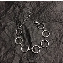 Европа и США панковские геометрические шить браслет полый круг из нержавеющей стали круглый браслет ювелирные изделия tide