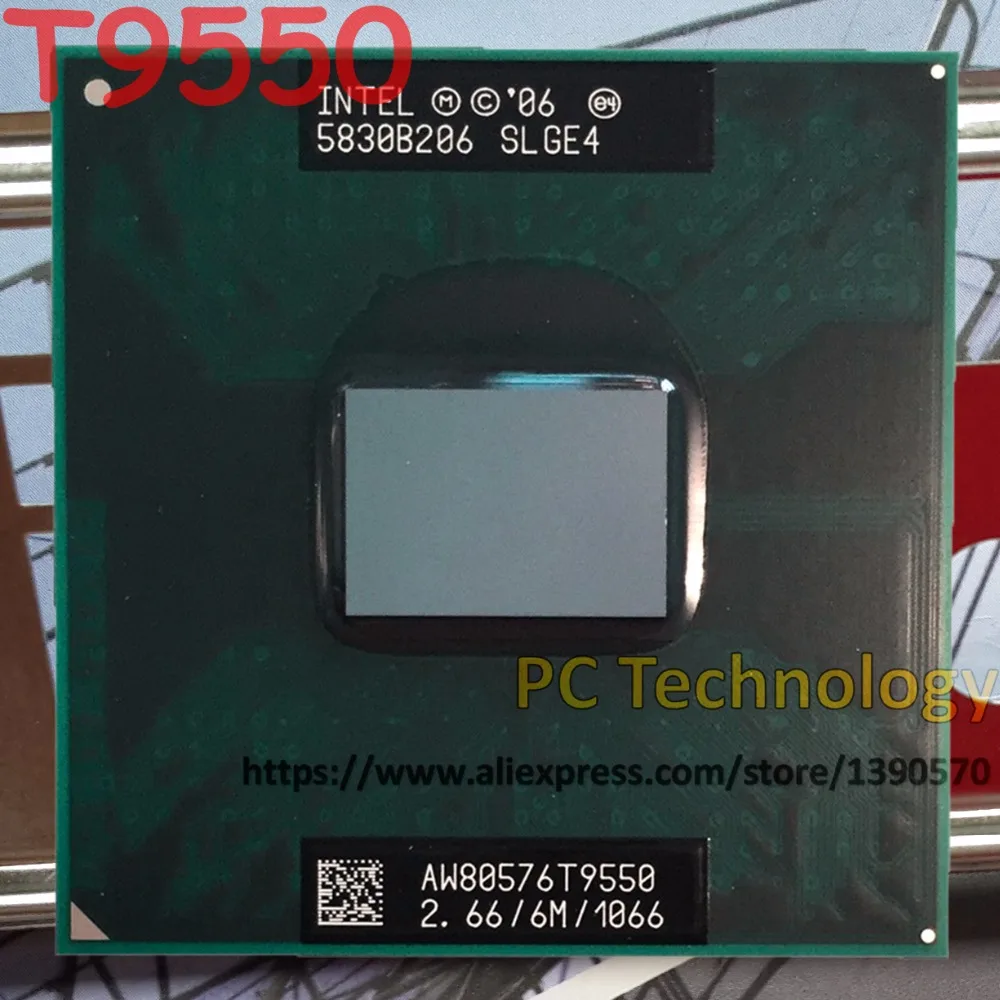 Intel Core 2 Duo T9550 SLGE4 Mobile CPU Processor 2.66Ghz 6M 1066MHz Socket P