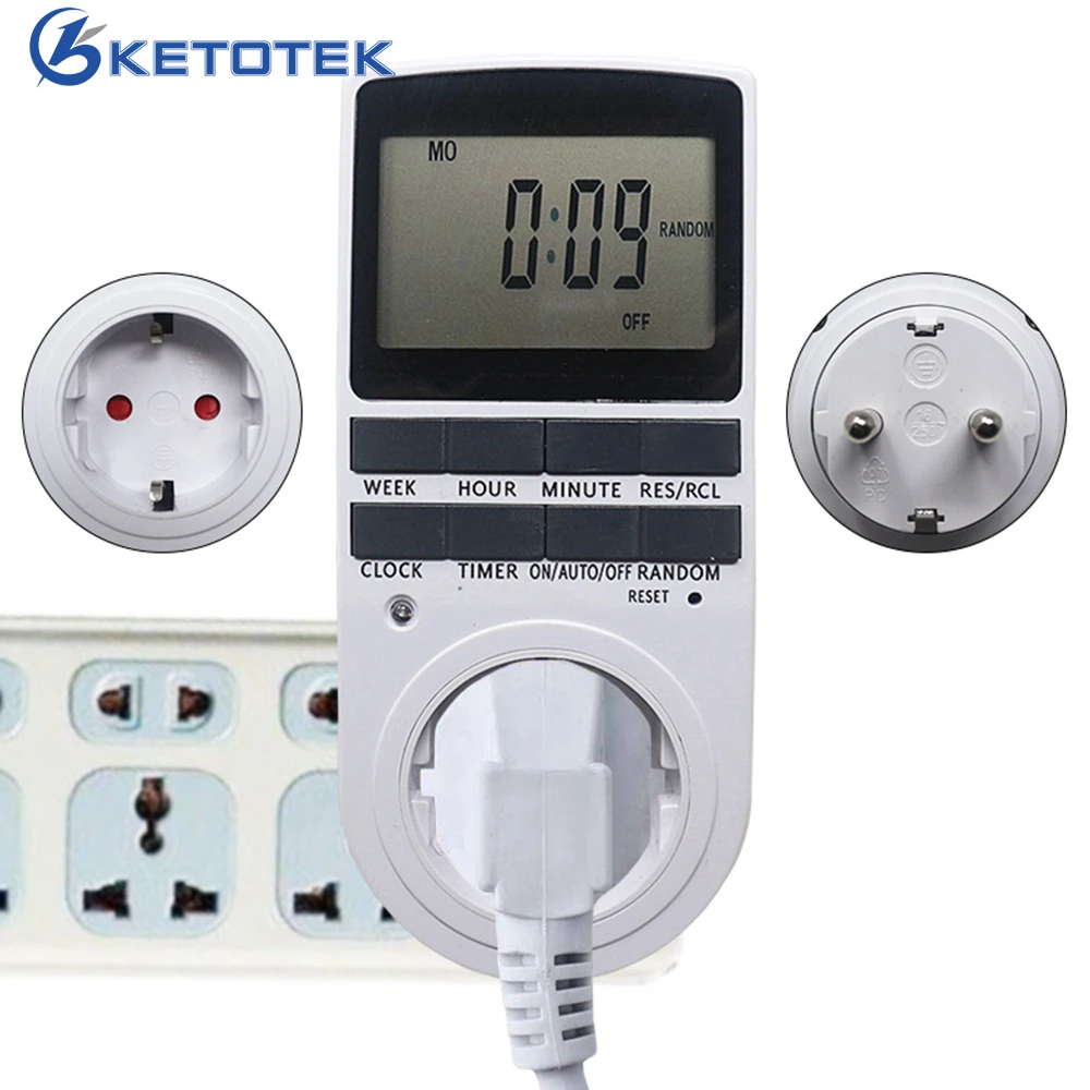 Programmer Timer Socket Timer Switch EU Fr Plug Electronic Timer Outlet Digital Kitchen Plug Sockets 230V 50HZ 7 Day 12/24 Hour Programmer Timer Socket Timer Switch EU Fr Plug Electronic Timer Outlet Digital Kitchen Plug Sockets 230V 50HZ 7 Day 12/24 Hour