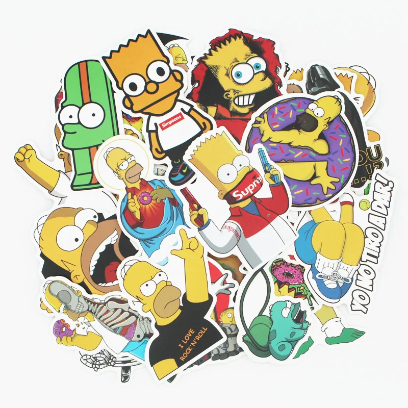 

100PCS Simpson Sticker Graffiti Travel Funny JDM Stickers for DIY Sticker on Suitcase Luggage Laptop Bicycle Skateboard Car