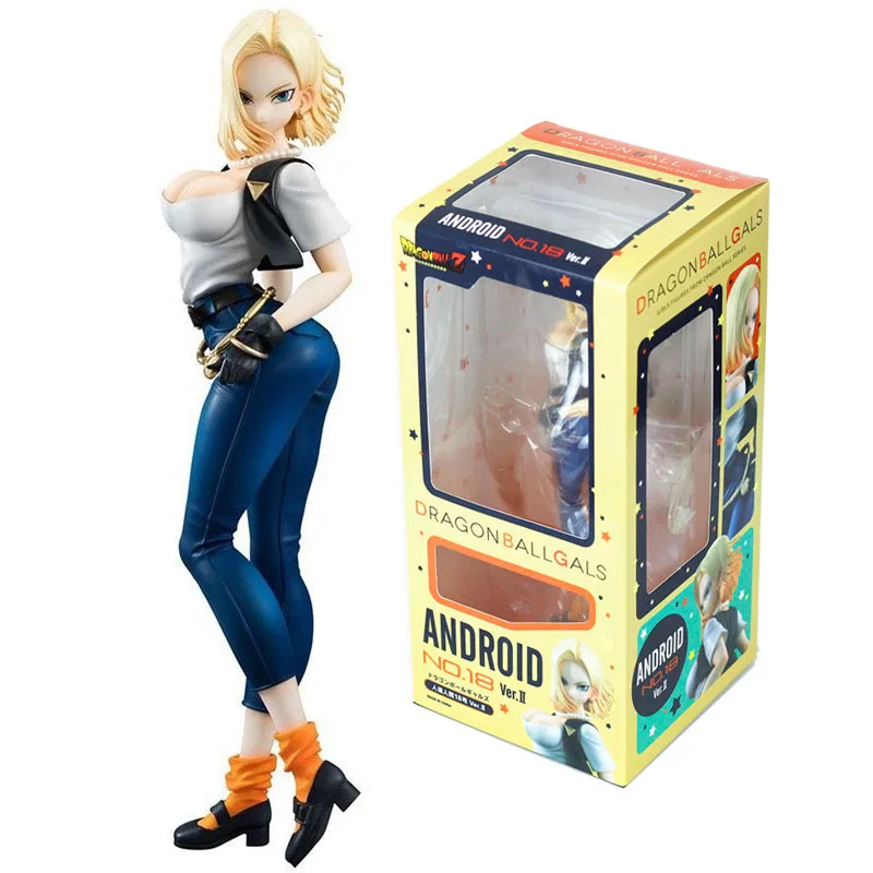 Аниме Dragon Ball Z Android 18 Lazuli Sexy 20 см ПВХ Новая фигурка коллекция игрушек Фигурка для