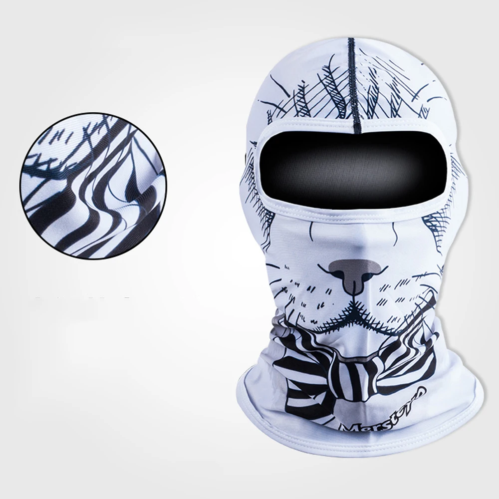 Мотоциклетная Балаклава летняя ледяная шелковая маска для лица мото дышащий головной убор быстросохнущие маски для лица маска для шеи из лайкры и флиса с черепом - Цвет: Tiger
