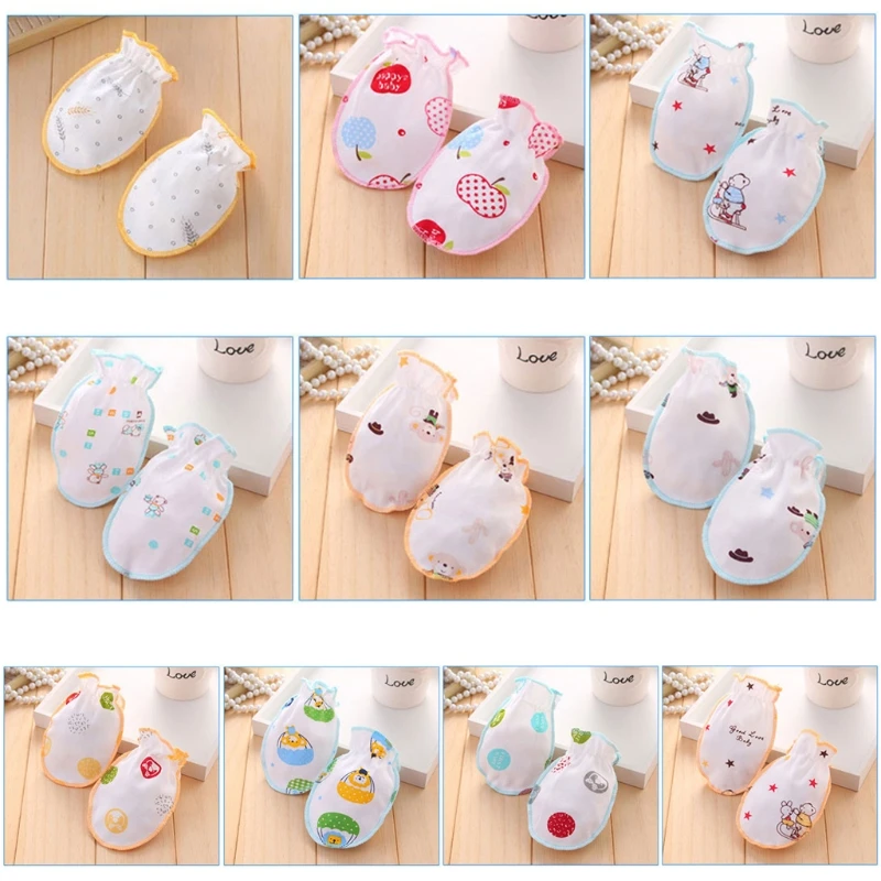 2PCS Cotton Blend Baby Gloves Anti Scratch Face Hand Guards Protection