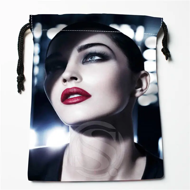 W 112 New Megan Fox 04 Custom Logo Printed receive bag Bag Compression Type drawstring bags
