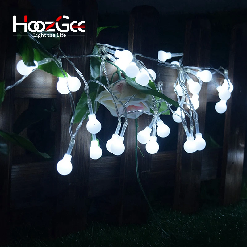 HoozGee солнечное освещение 30 светодиодный открытый сад маленький белый шар сказочная лампа Рождественский свет для дома двора вечерние декоративные светильники