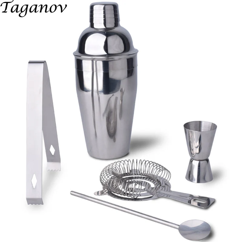 Barware home bar sets cocktail 5 in 1 Stainless Steel Cocktail Shaker