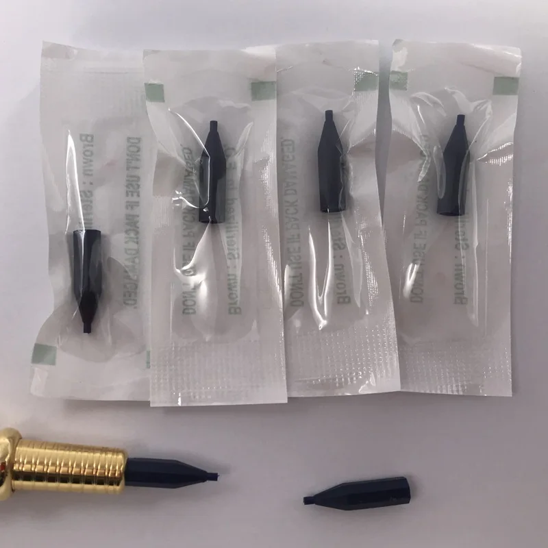 100pcs Sterile 1R,2R,3R Generic Six Needle Cap Permanent Makeup Tip Fit on Sunshine & Giant sun G8650 G9740 Rose Tattoo Machine 6