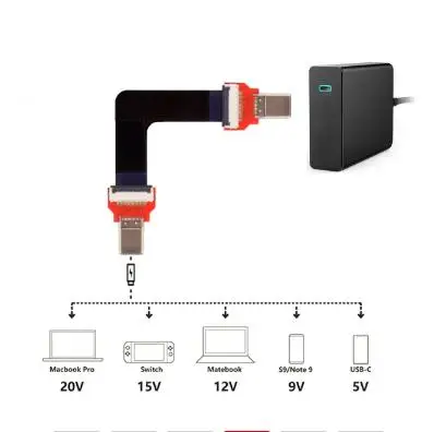 Type-C USB 3 1 USB-C Реверсивный штекер-штекер FPC плоский кабель для зарядки данных Mac book