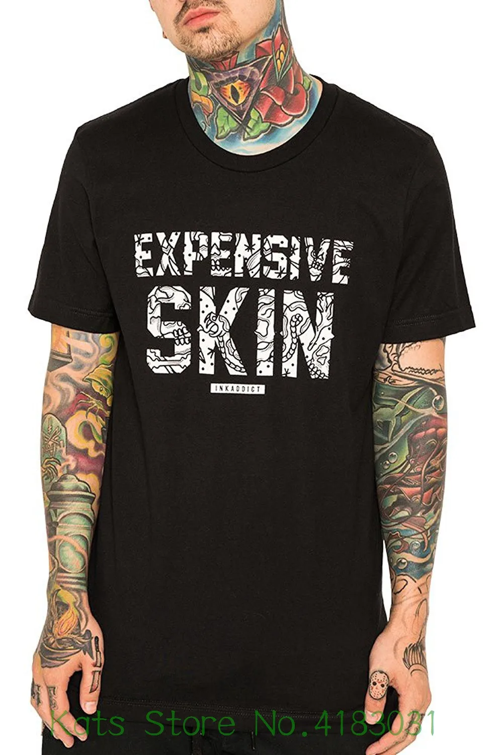 Inkaddict Expensive Skin Ii Men's Black Tee Round Neck Best Selling