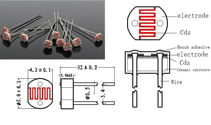 20 шт LDR фото светильник чувствительный резистор фотоэлектрический фоторезистор 5528 GL5528 5537 5506 5516 5539 5549 для Arduino