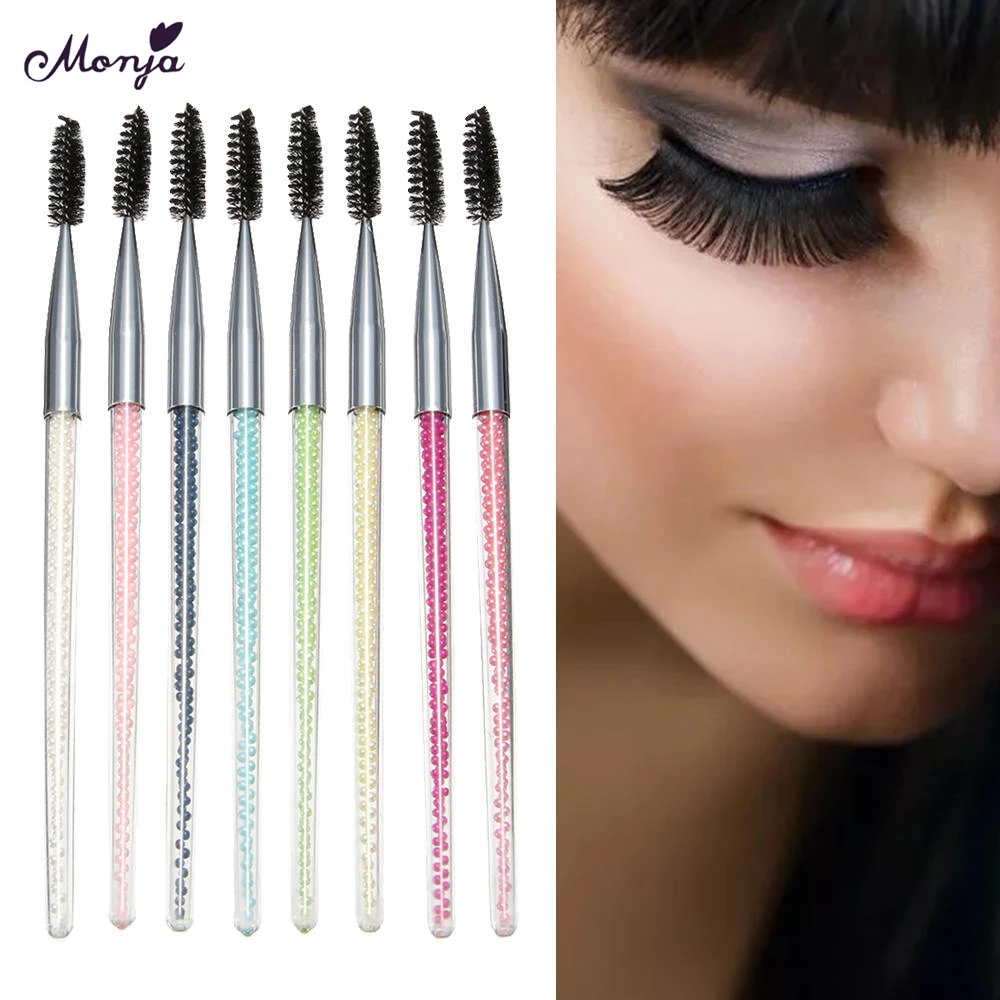 Buy 8 Colors Rhinestone Acrylic Handle Eyelash Brushes