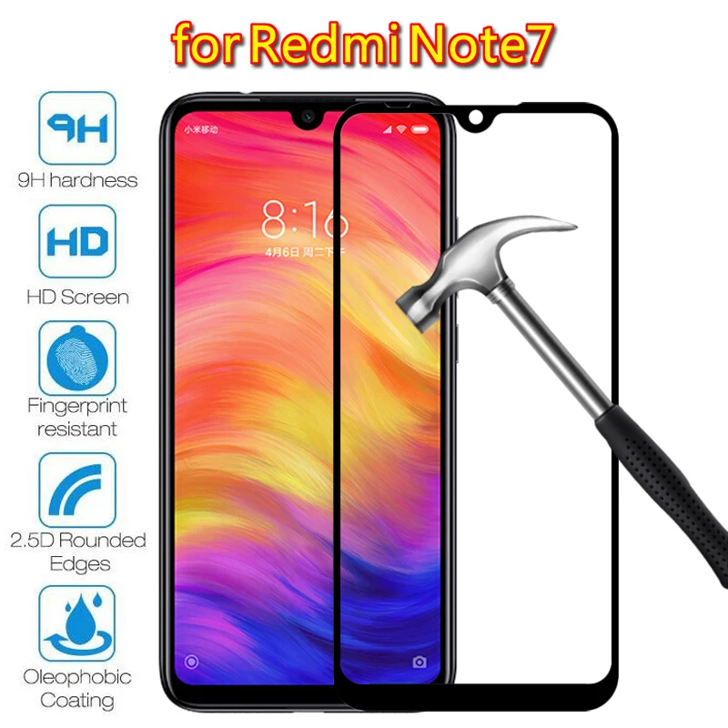 3d glass full cover flilm for redmi note 7 glass screen protection