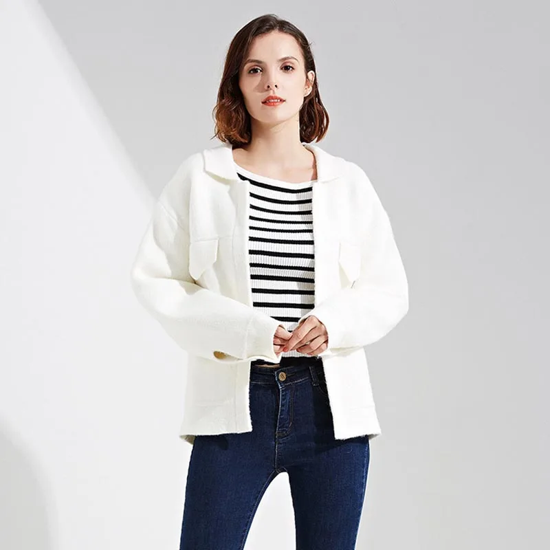 2017 Women Sweater Jacket Knitted Sweater Coat Tweed Autumn Winter Jackets Fringe Basic Coat