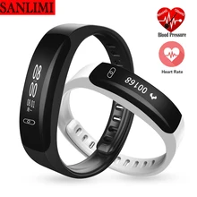Sanlimi SmartBand часы крови Давление Bluetooth Smart Браслет монитор сердечного ритма Смарт Браслет фитнес для iOS и Android