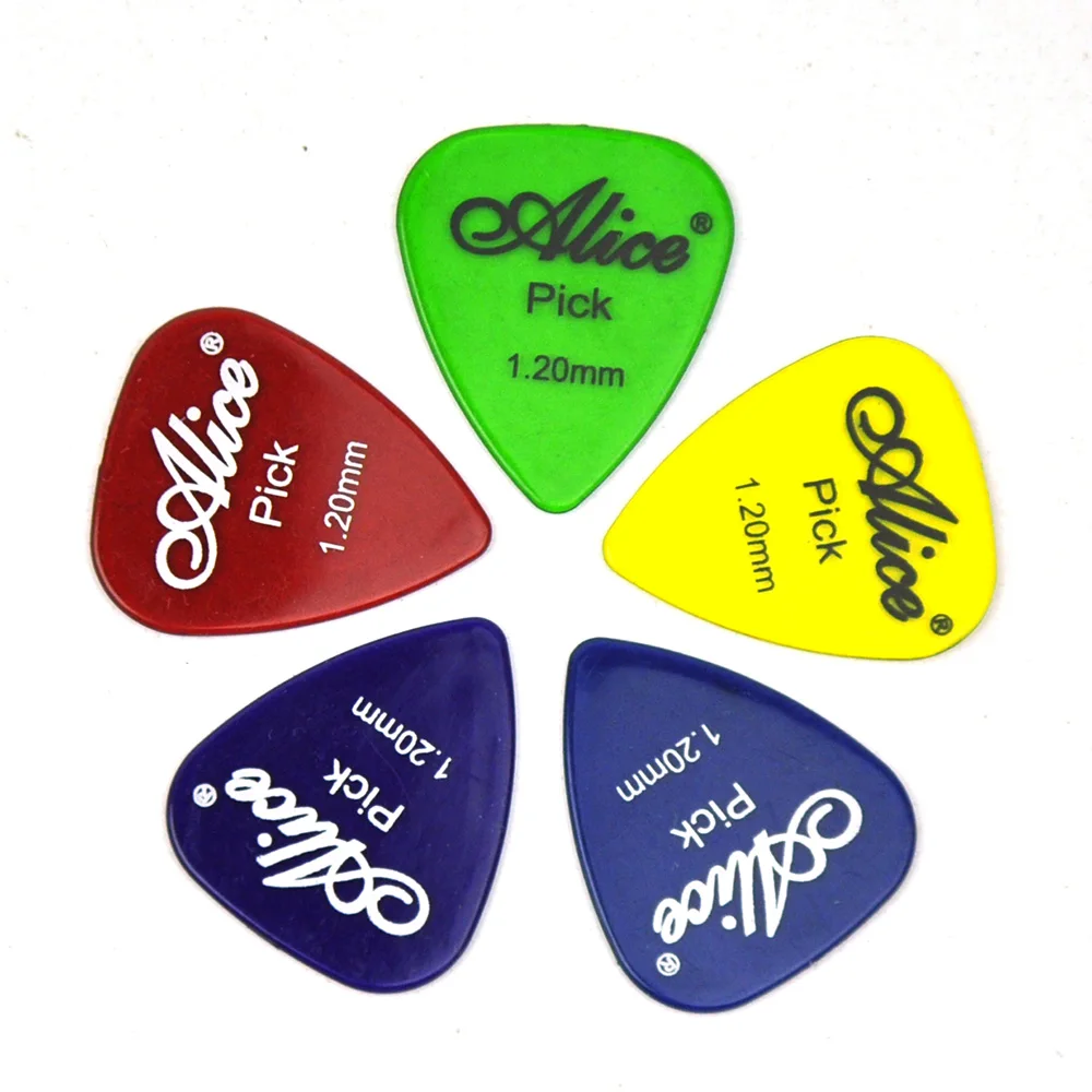 

Lots of 100pcs Alice AP-H 1.2mm Glossy Clear Transparent PC Guitar Picks Mixed Colors