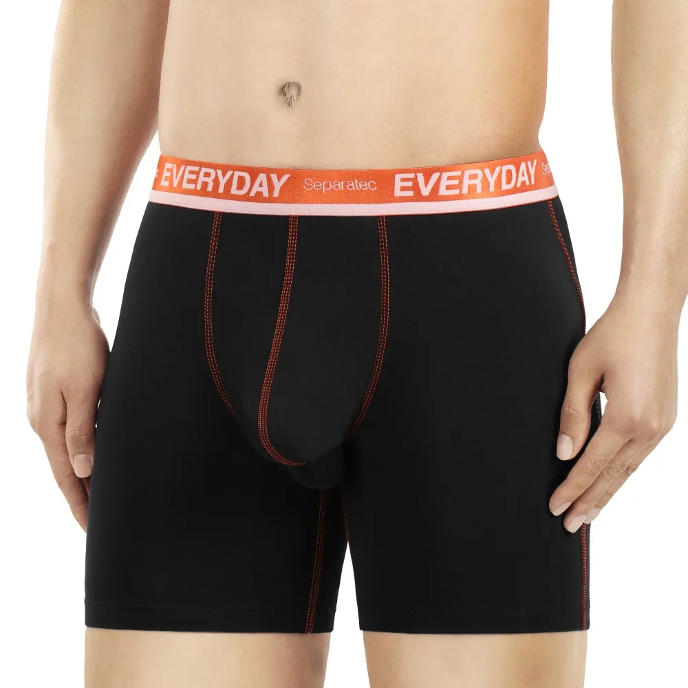 

David Archy/Separatec Brand Sexy Gay Long Boxers for man 1 PACK COMFORTABLE COTTON DUAL POUCH SCROTUM FLY MEN'S UNDERSHORTS