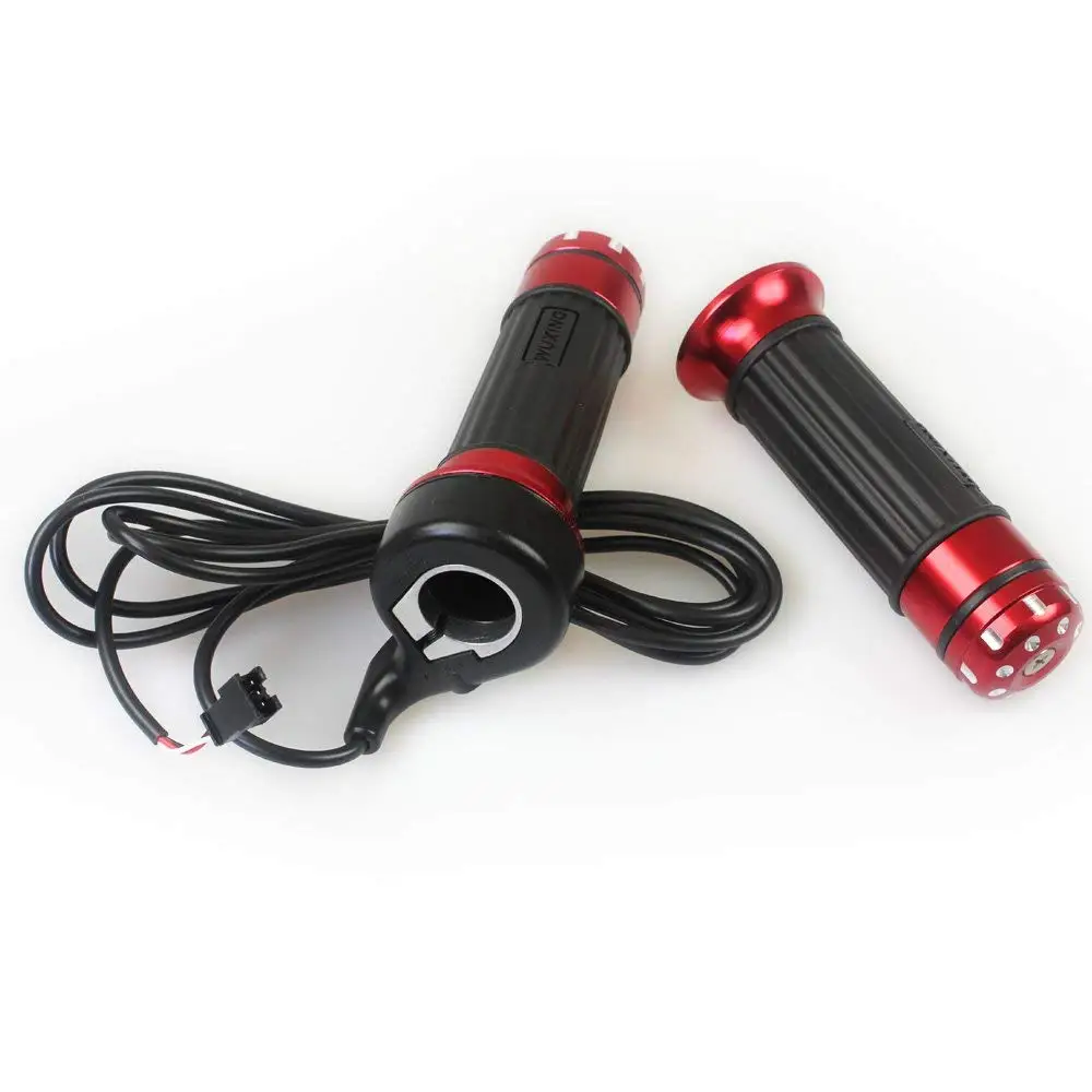 Handle Bar Grips 5 Stars 3 Wires Aluminum & Rubber E Bike Mini Bike Electric Bicycle Scooter Red