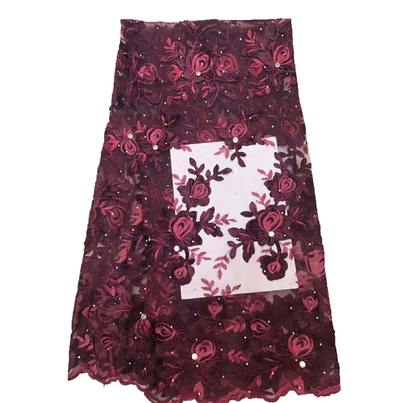 

Modern African lace fabric 2018 high quality French tulle lace fabric with stones guipure nigerian lace fabrics HX857-1