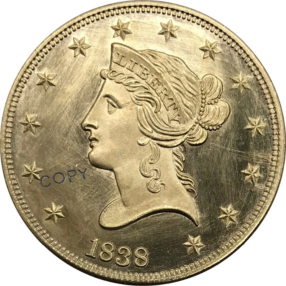 Соединенные Штаты Америки 1838 свобода 10 долларов голова коронета-орла без девиза