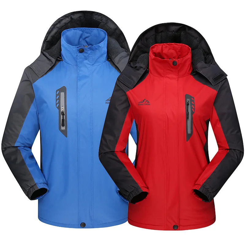 

Simple and stylish sports waterproof warm outdoor men and women couples models custom-made plus velvet padded coat jacket