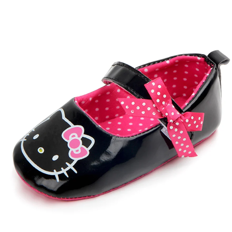Сладкий яркий из искусственной кожи для девочек детские кожаные ботинки Cute Kitty Детские вечерние принцесса обувь первые ходоки мягкая подошва новорожденных Семья Bebe обувь