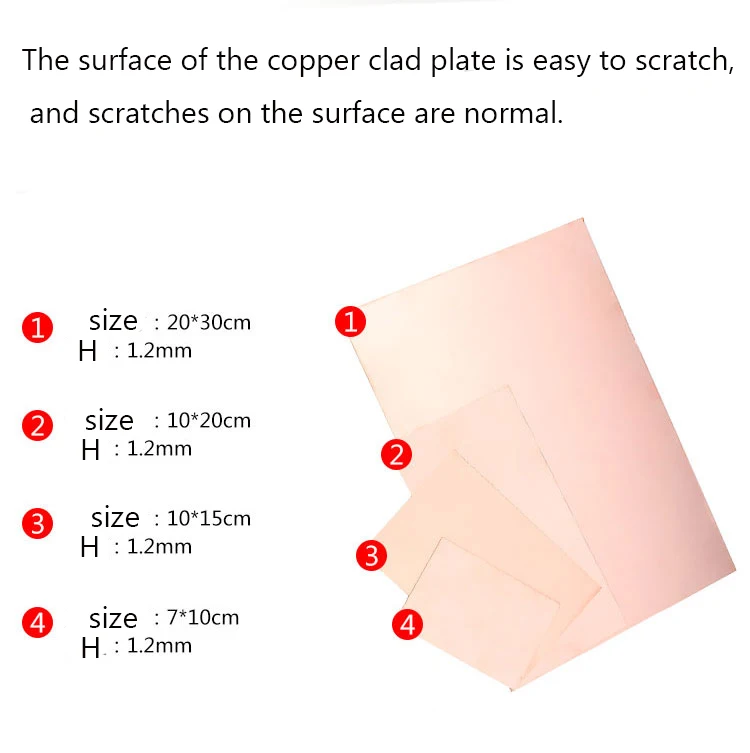 Печатная плата 4 шт./лот 7,5x10 10x15 15x20 20x30 двухсторонняя Стекловолоконная медная плакированная плата толщиной 1,5 мм