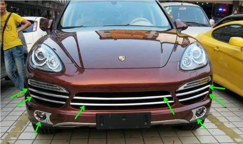 

JIOYNG Car Front 3D bumper Mesh Vent Hole Dirt Grille Grills Cover Trims For Porsche Cayenne 2011 2012 2013 2014 Free Shipping