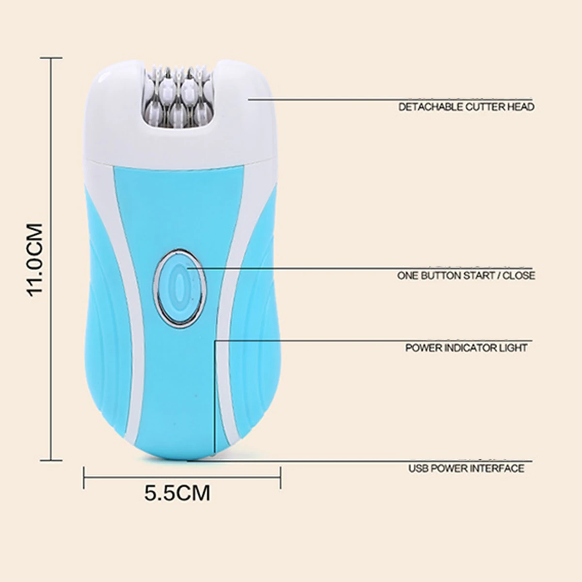 3 in 1 Body Hair Removal Electric Epilator Remover Shaving No Pain Shaver Callus