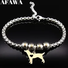 Модный порезанный собачья из нержавеющей стали браслет цепочка женский серебряный цвет Покемон браслеты «Собака»& браслеты ювелирные изделия pulsera B18008