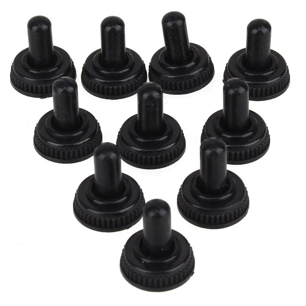 Black Mini Toggle Switch Rubber Resistance Boot Cover Cap 6mm Waterproof Lid Lot Pack of 10in