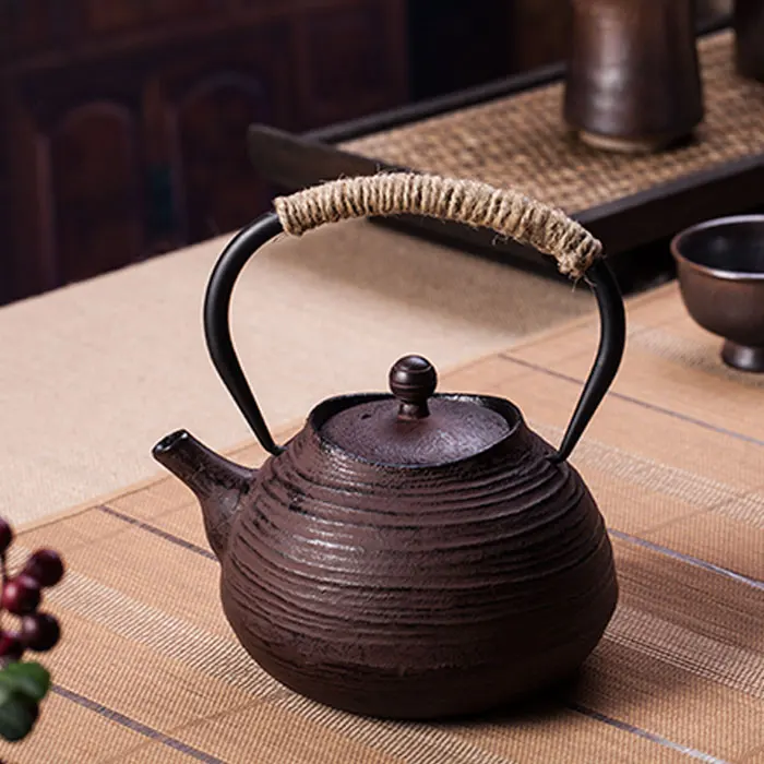 

800ml Tetsubin Antique Cast Iron Teapot Enamel Set Tea Filter Infuser Strainer Chinese Kung Fu Tea Kettle Tea Cookware Gifts