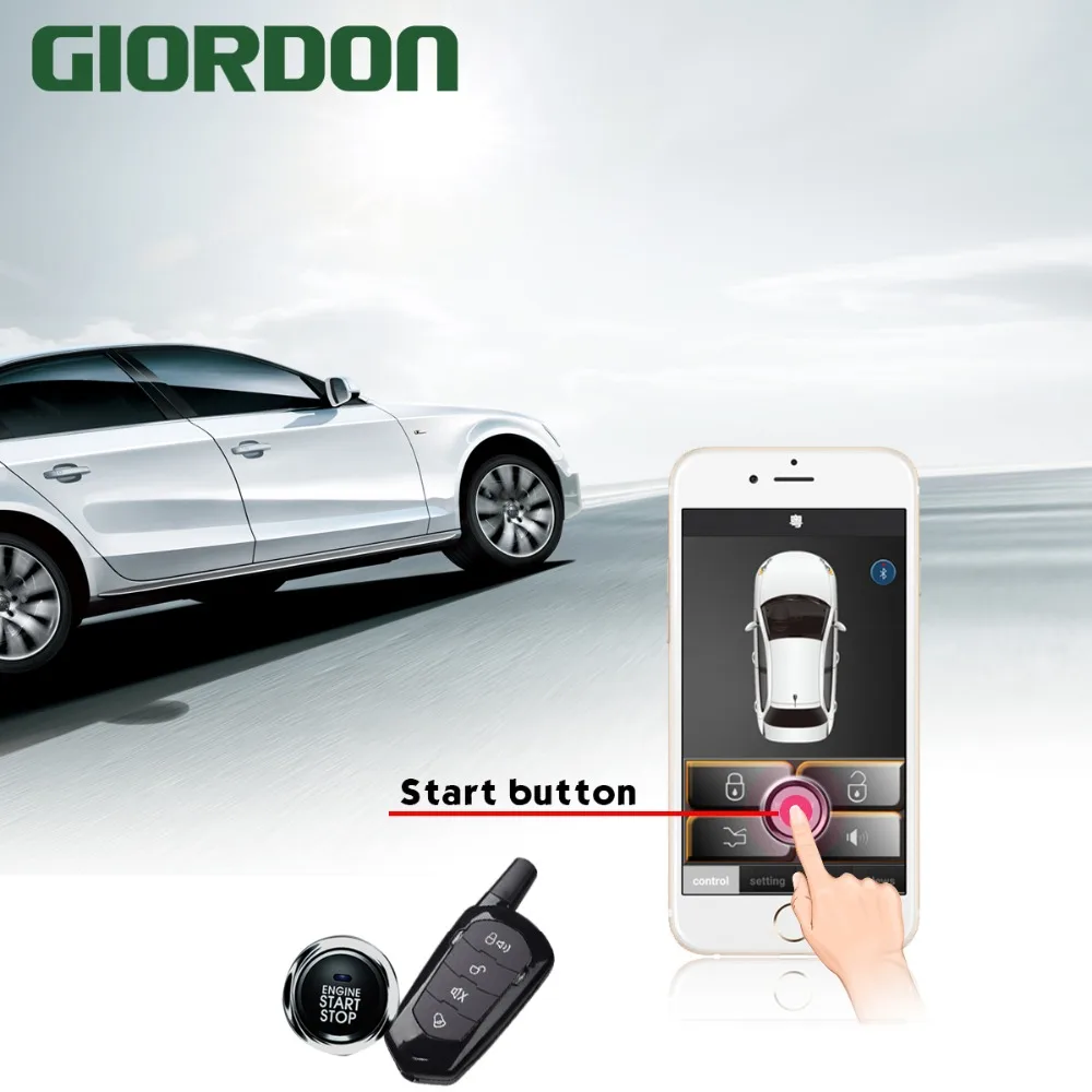 

Smart phone self-motion control car mobile phone remote start one button start shake mobile phone two switch lock