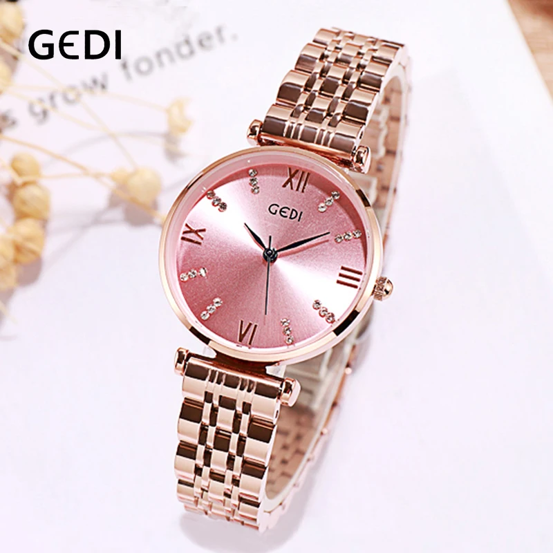 

GEDI Ultra Thin Women Watches Clock Luxury Brand Quartz Female Watch Woman Casual Wristwatch Waterproof Woman Watch for Women
