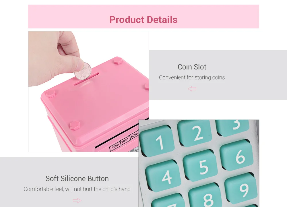 Saving Bank ATM Money Box Electronic Password Chewing Coin Cash Deposit Machine