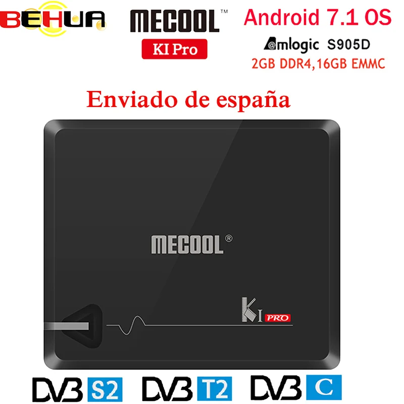 

MECOOL KI PRO Android TV Box KI PRO S2+T2 DVB Amlogic S905D 2+16G DVB-T2&S2/DVB-T2/DVBS2 Set Top box 1 Year Clines Europe Server