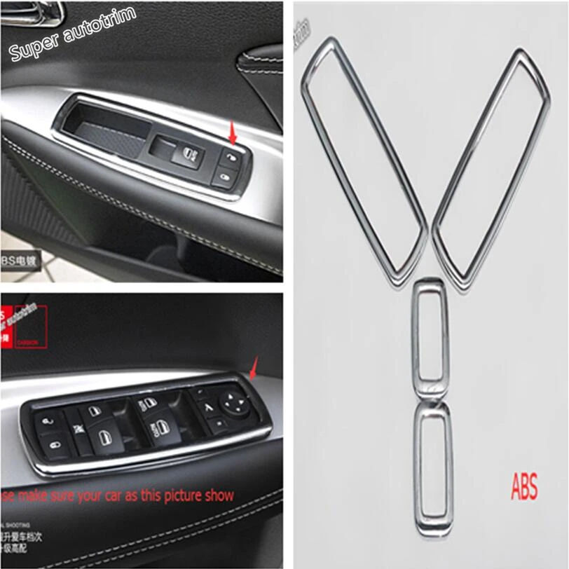 

Lapetus Inner Door Armrest Window Switch Control Panel Cover Accessories Trim 4 Piece ABS For Jeep Grand Cherokee 2014 2015 2016