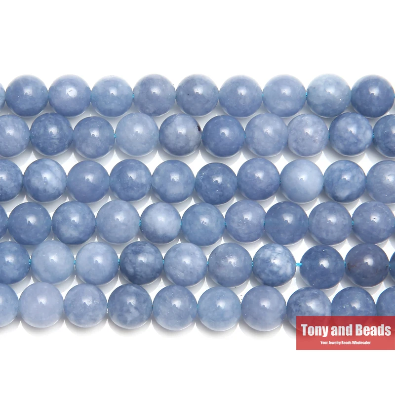 

Free Shipping 8MM Natural Stone Angelite Round Loose Beads 6 8 10MM Pick Size 15" Strand SAB15