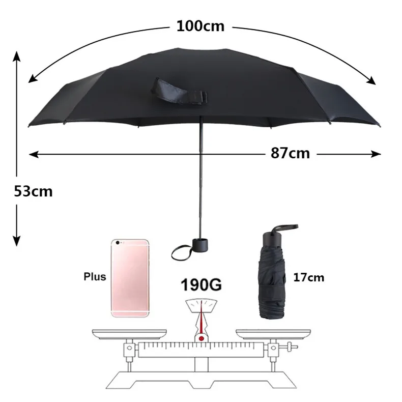 Маленький модный 5 складной зонтик для дождя, Женский мини Карманный Детский зонтик, защита от солнца, УФ-зонты, водонепроницаемый портативный дорожный зонтик