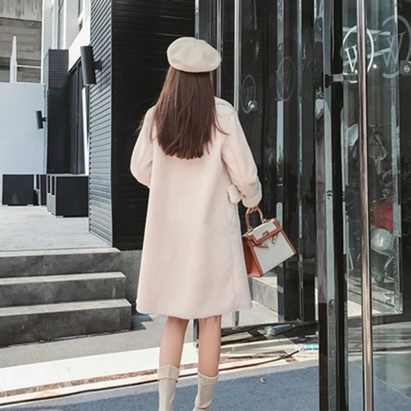 Trimestre Fourrure D'hiver Avec Manteau 2018 Long 2 1 Real Vison Femmes Col Chaud De Naturel Des Tonte Veste Moyen Trois Moutons BB7YqO