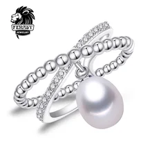 Fenasy bohemia 2017 nueva joyería de moda perlas de agua dulce anillos ajustables para las mujeres anillo de compromiso, bijoux femme con caja