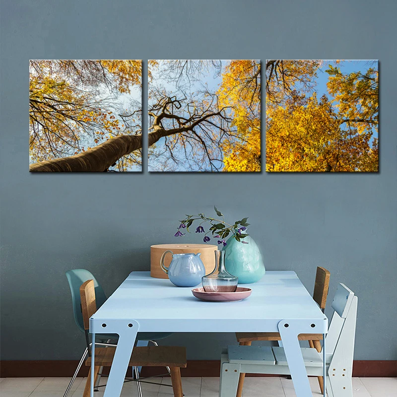 3 Panel Emas Pohon Hutan Lukisan Cetak Di Atas Kanvas Poster Lukisan Pemandangan Yang Indah Untuk Ruang Tidur Karya Seni Dekorasi Print On Canvas Painting Printforest Painting Aliexpress